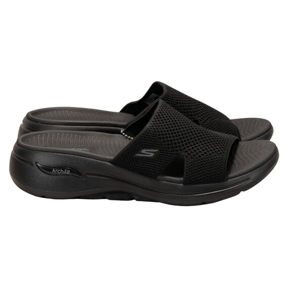 Skechers Women's Go Walk Arch Fit Worthy Sandals Color Black Size 9 M - Picture 2 of 12